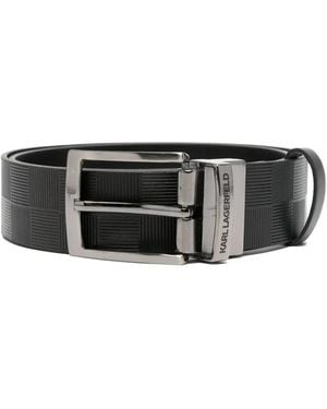 KARL LAGERFELD Check-Patterned Belt - Black