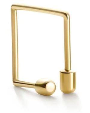 Shihara Pendiente Twist Square 01 En Oro Amarillo De 18Kt - Metálico