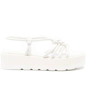 Gianvito Rossi 40Mm Plateau-Sandalen Mit Knoten - Weiß
