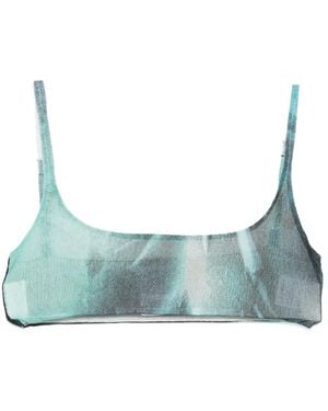 Jean Paul Gaultier Abstract-Print Top - Blue
