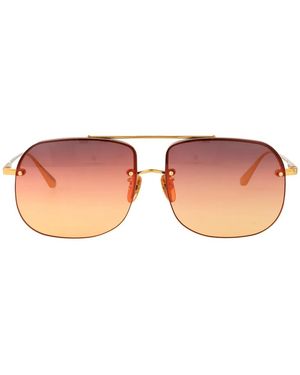 Linda Farrow Seren Titanium Sunglasses - Pink