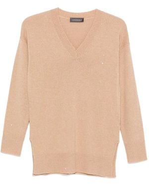 Lorena Antoniazzi Trui Met V-Hals - Wit