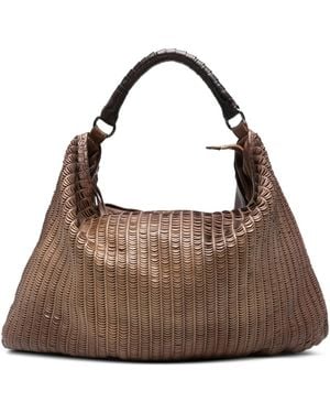 Reptile's House Woven Leather Shoulder Bag - Brown