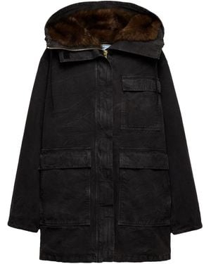 Prada キャンバス コート - ブラック