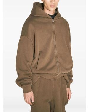 Entire studios Organic Cotton Zip-Up Hoodie - Brown