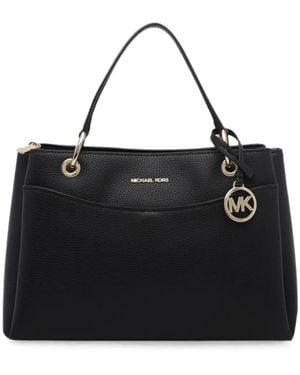 MICHAEL Michael Kors Logo-Plaque Pebbled Shoulder Bag - Black