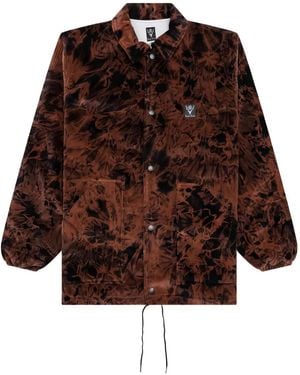 South2 West8 Tie-Dye Pattern Jacket - Brown