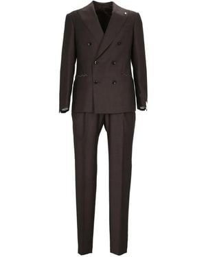 Luigi Bianchi Double-Breasted Suit - Black