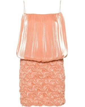 Costarellos Mini-Jurk Met Lurex Detail - Roze