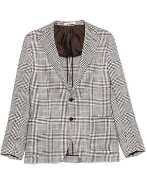Tagliatore Checked-Pattern Blazer - Grey