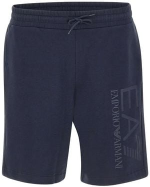 EA7 Core Identity Logo Drawstring Shorts - Blue