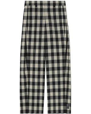 Adererror Aoker Gingham Wool Pants - Black