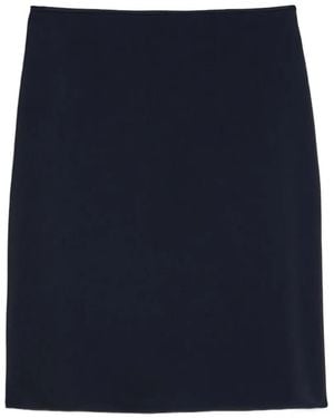 Jil Sander A-Line Satin Mini Skirt - Blue