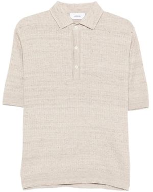 Lardini Buttoned Ribbed Polo Shirt - White