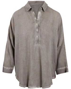 Ploumanac'h Button-Down Long-Sleeve Polo Shirt - Grey