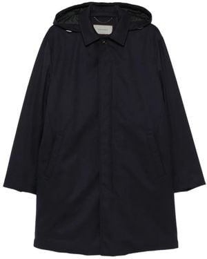 Canali Abrigo De Lana Con Capucha - Azul