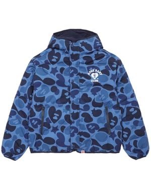AAPE BY A BATHING AP Camouflage-Print Padded Jacket - Blue