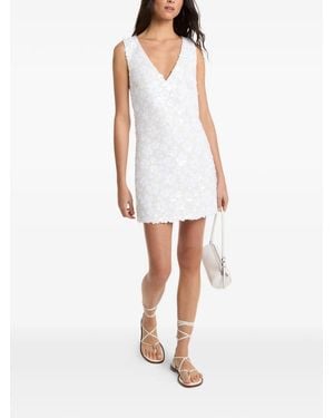 Michael Kors Sequin-Embellished Floral-Pattern Dress - White