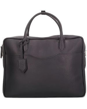 Longchamp Leather Laptop Bag - Black