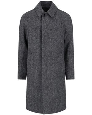 Lardini X Sugar Herringbone-Pattern Wool Coat - Gray