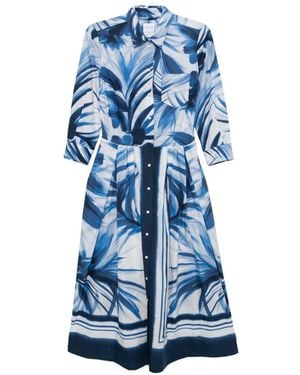 Sara Roka Floral Pocket Dress - Blue