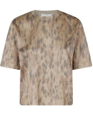 Ganni Leopard-Print T-Shirt - Natural