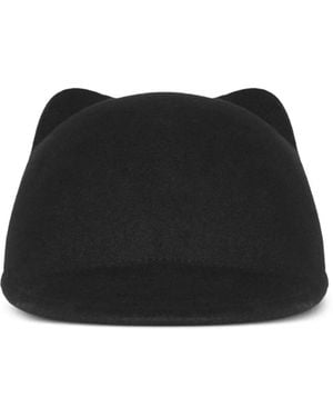 Maison Close Cat Felted Cap - Black