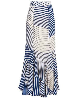 Silvia Tcherassi Florina Stripe-Pattern Maxi Skirt - Blue