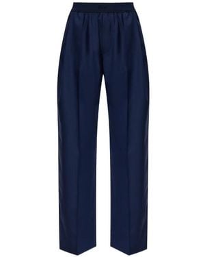 KENZO Bundfaltenhose Mit Logo-Stickerei - Blau