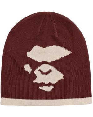 A Bathing Ape Logo Graphic Beanie - Red