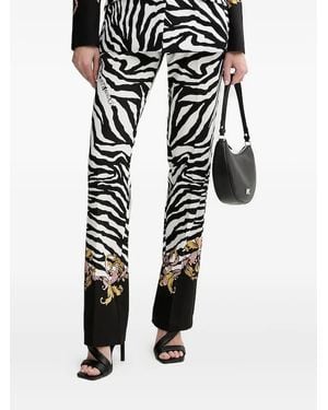 Versace Jeans Couture Zebra-Print Trousers - Black