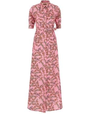 ALESSANDRO ENRIQUEZ Candy-Print Belted Shirt Dress - Red