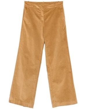 19.61 MILANO Velvet Wide-Leg Trousers - White