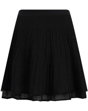 12 STOREEZ Lattice Pleated Mini Skirt - Black