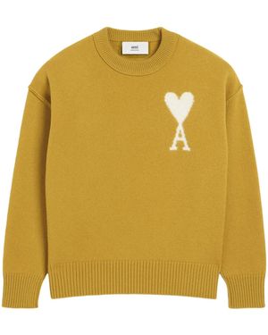 Ami Paris Ami De Coeur Sweater - Geel