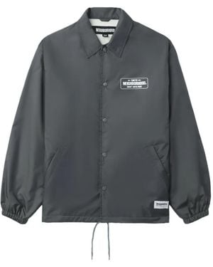 Neighborhood Logo-Patch Button-Fastening Jacket - Gray