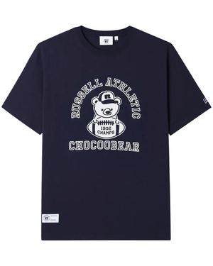Chocoolate Graphic-Print Cotton T-Shirt - Blue