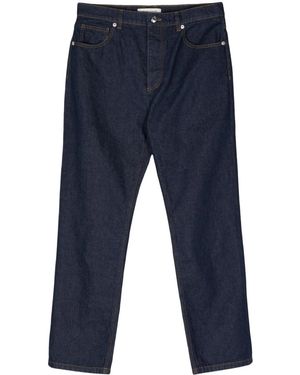 Maison Kitsuné Pantalones Rectos De Talle Medio - Azul