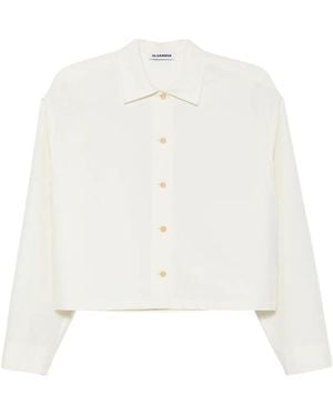 Jil Sander Camicia Crop Con Bottoni - Bianco