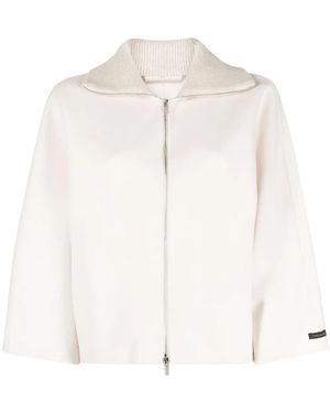 Peserico Spread-Collar Virgin Wool Blend Jacket - White