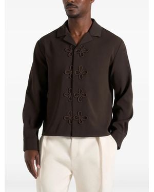 Manière De Voir Valen Applique-Detail Long-Sleeve Shirt - Black