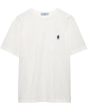 Prada Garment-Dyed Jersey T-Shirt - White