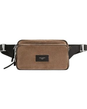 Dolce & Gabbana Suede Crossbody Pouch - Brown