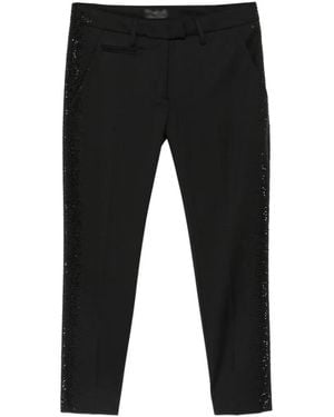 Dondup Crystal-Embellished Slim-Fit Pants - Black