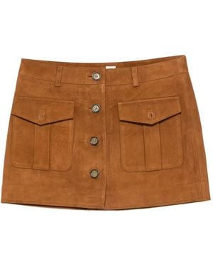 THE GARMENT Flap-Pocket Mini Skirt - Brown
