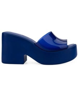 Melissa Posh Platform Slides - Blue