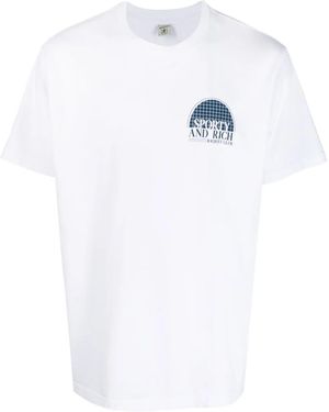 Sporty & Rich Logo-Print Cotton T-Shirt - White