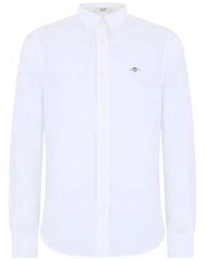 GANT Long-Sleeve Cotton Shirt - White