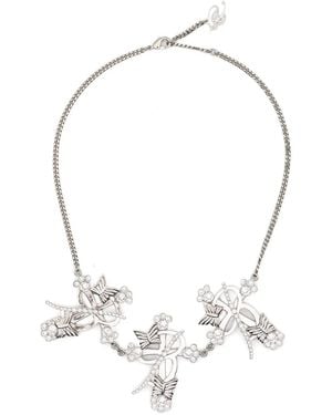 Blumarine Cross-Embellished Choker - Metallic