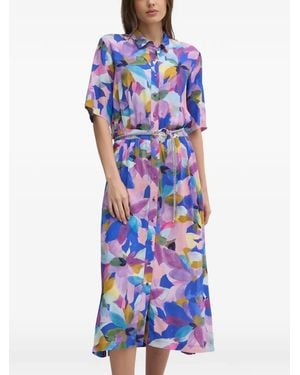 La Petite Francaise Roger Floral Short-Sleeved Midi Dress - Blue
